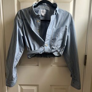 BDG Timmy Spliced Twist-Front Shirt